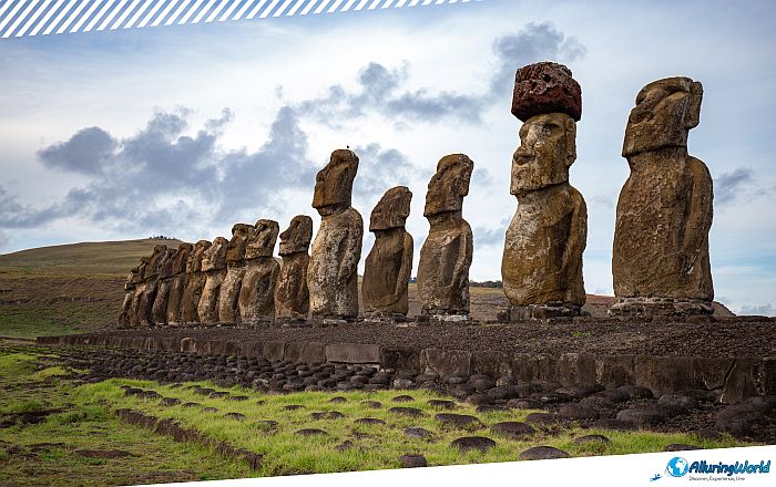 2 Moai Statues on Easter Island