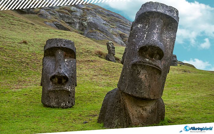 6 Moai Statues on Easter Island