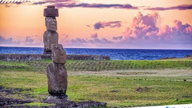 9 Moai Statues on Easter Island