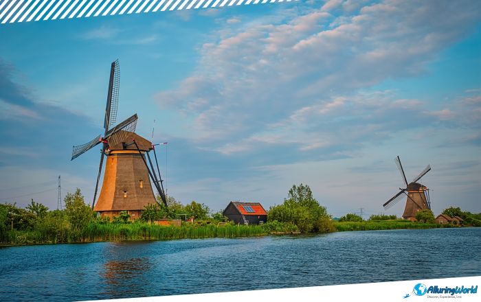 3 Windmills at Kinderdijk in the Netherlands
