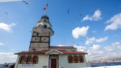 2 Maiden’s Tower in the Bosphorus Channel in Istanbul
