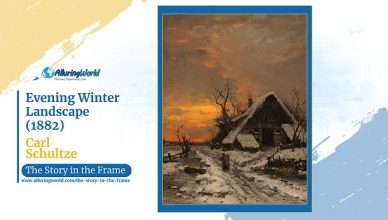 Evening Winter Landscape by Carl Schultze - Vertical - The Story in the Frame